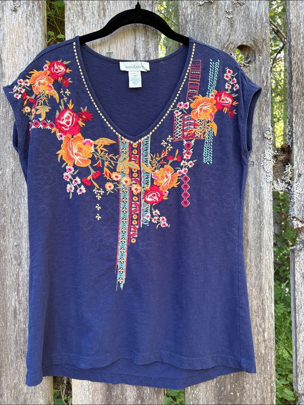 Blue embroidered shirt